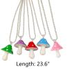5 PCS Set Cutie Creative Colorful Mushroom Shape Drop Dangle Pendant Chain Beaded Necklace Sweet Fresh for Women Jewelry Sets Gifts White Dot Gothic Dainty-Blue view 2
