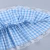Lejafay Men's Sissy Micro Mini Skirts Lace Hem Ruffled Pleated Gingham Frilly A-line Short Skirt Blue Medium view 4