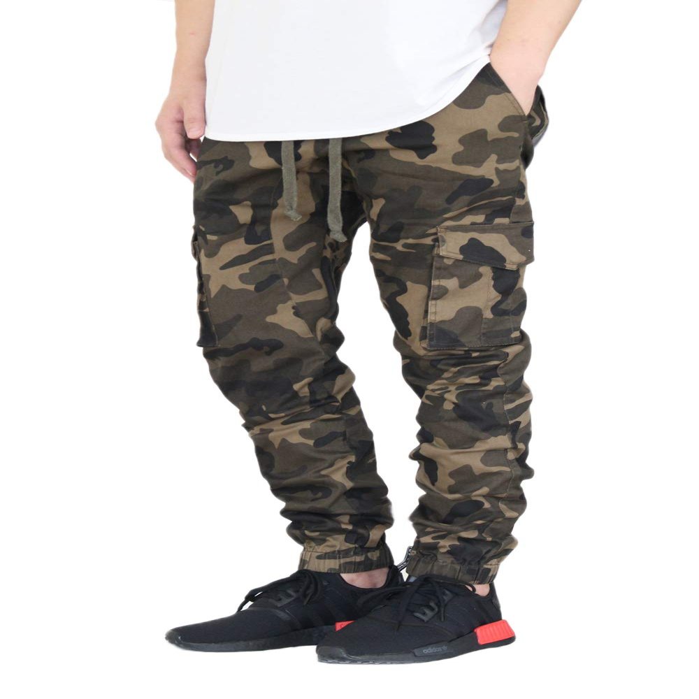 AIRNINE Men's Premium Twill Cargo Jogger Pants S-5XL (Olive camo Cargo, 2X-Large)