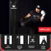 PROLAST Heavy Punching Kicking Bag for Adults, Boxing, MMA, Martial Arts, Muay Thai, Strength Training Equipment, Unfilled, 5ft, 100 lbs, Without Bottom D-Ring, Colored Strap and Rhino Logo, Black view 3