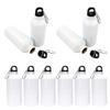 INTSUPERMAI 10pcs 600ml Blank Coated Sublimation Aluminum Water Bottle White Sport Bottle Sublimation Transfer with Safe Lock 20oz view 1