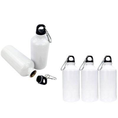INTSUPERMAI 5pcs 600ml Sublimation White Blank Aluminum Sports Bottle Heat Press Water Bottle for Sublimation Printing 600ml 20oz Capacity