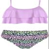 SHEKINI Girls Floral Printing Bathing Suits Ruffle Flounce Two Piece Swimsuits (Pink Purple, 10-12 Years) view 1