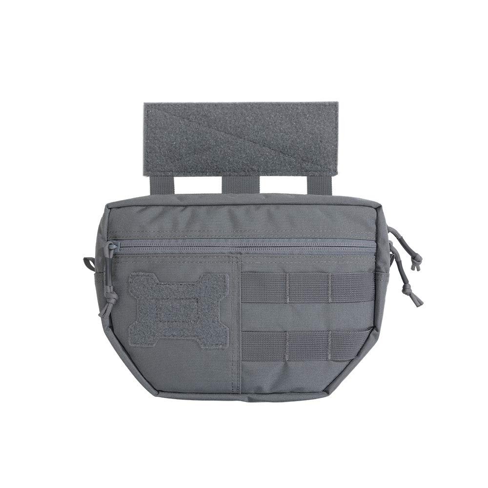 EXCELLENT ELITE SPANKER Tactical Drop Dump Pouch Molle Tool Pouch with Hook & Loop Carrying Kit Bag for Tactical Vest Chest Rig(Gry)