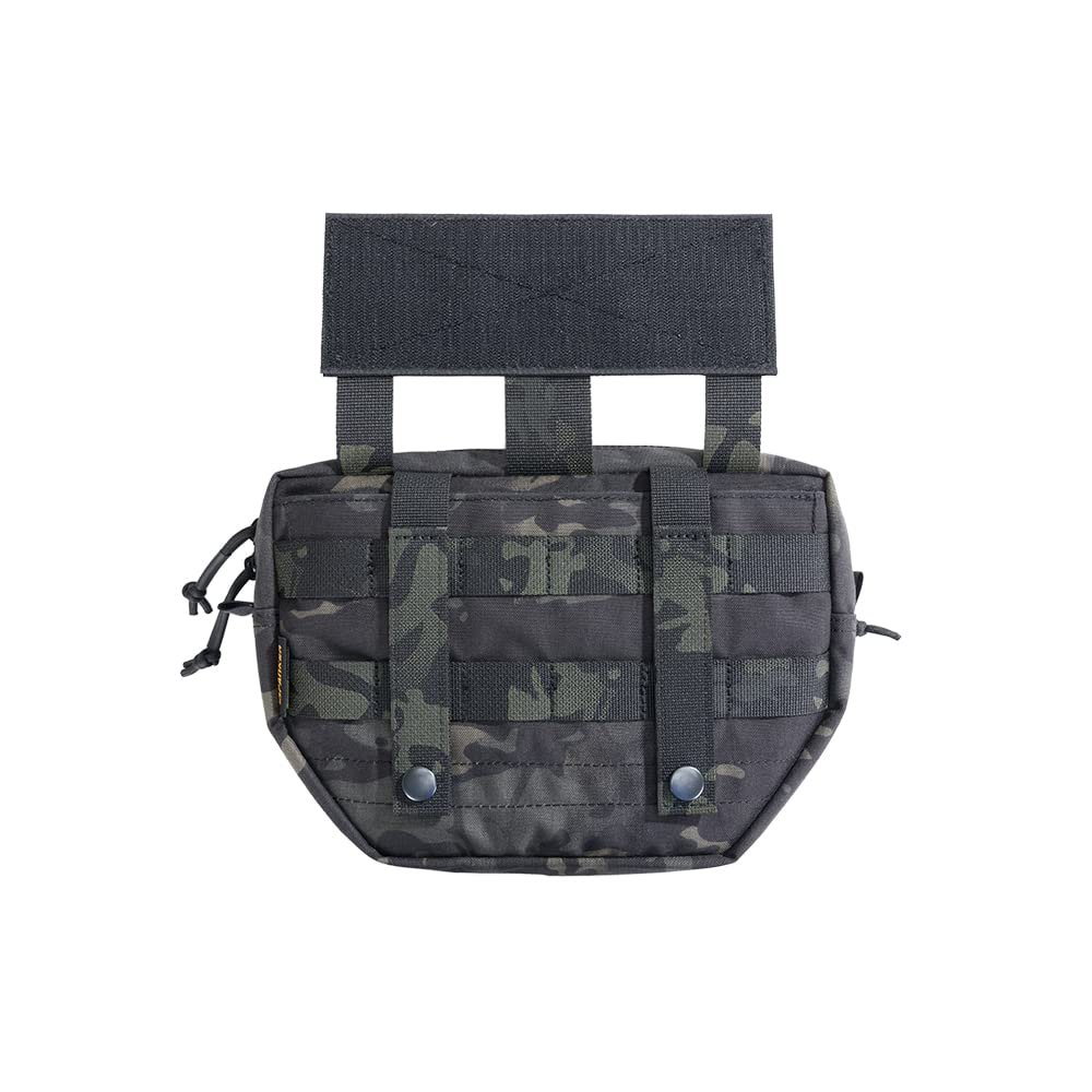 EXCELLENT ELITE SPANKER Tactical Drop Dump Pouch Molle Tool Pouch with Hook & Loop Carrying Kit Bag for Tactical Vest Chest Rig(Multicam Black)