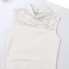 FEESHOW Big Girls' Cap Sleeve Floral Lace Back Gymnastics Leotard Bodysuit Ballet Dance wear Costume Mock Neck Ivory 8-10 view 4