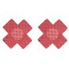 Alvivi 20Pcs Women Nipple Covers Disposable Cross Shape Breast Covers Satin Self-Adhesive Nipple Cover Petal Bra Pasties Red One Size view 1