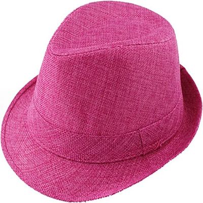 ECYC Children Jazz Hats Kids Solid Color Linen Fedoras Caps