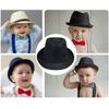 ECYC Children Jazz Hats Kids Solid Color Linen Fedoras Caps view 2