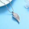 Angel Wing Urn Necklace Feather Memorial Keepsake Pendant Ash Holder Cremation Jewelry for Ashes (Customized) view 3
