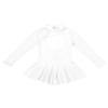 Jowowha Kids Girls Long Sleeves Mock Neck Mesh Splice Dancewear Figure Ice Skating Dresses White 8 view 3