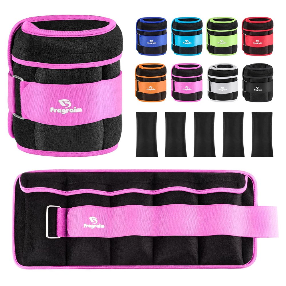 Adjustable Ankle Weights 1-10 LBS Pair with Removable Weight for Jogging, Gymnastics, Aerobics, Physical Therapy, Resistance Training|Each 1-5 LBS, Total 10LBS, Purple