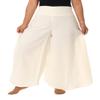 Lannaclothesdesign Cotton Palazzo Pants for Women Plus Size Hippie Wide Leg Lounge Pant (Ivory, Medium) view 1