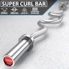 Synergee Commercial Super Easy Curl Olympic Bar Chrome with Powder Coated Brass Bushings Excellent for Bicep Curls and Triceps Extensions view 2