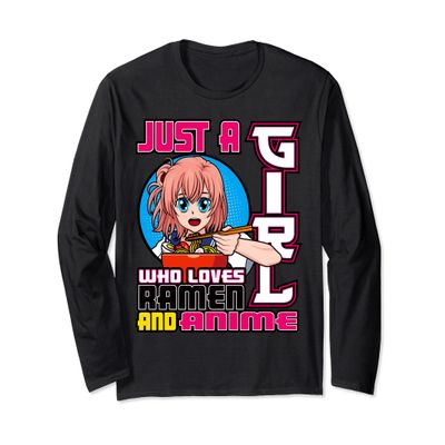 Anime Merch Teen Tweens Girl Who Loves Anime Ramen Bowl Long Sleeve T-Shirt
