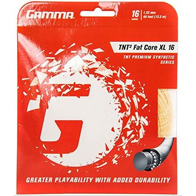 Gamma TNT2 Fat Core XL 16g Tennis String 8 Pack Set - Best Raquet String for Durability