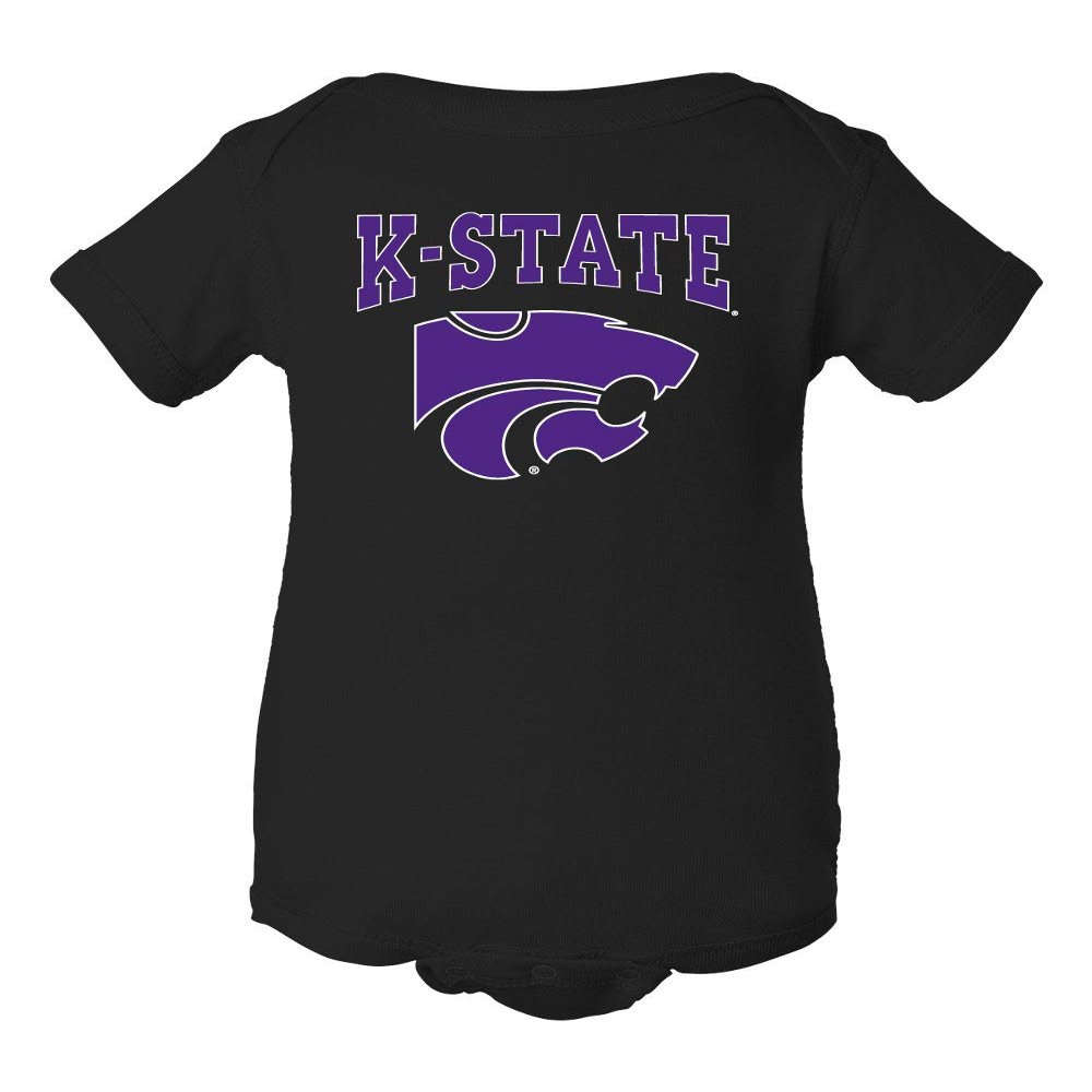 CornBorn K-State Infant Bodysuit - K-State Powercat with Outline - Black - 6M