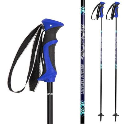Zipline Lollipop 14.0 Graphite Carbon Composite Ski Poles Lightweight Ergonomic Grip, Vibration Dampening, Groomers and Freestyle. Choice of Skiers (BlackBerry, 42" in./107 cm)