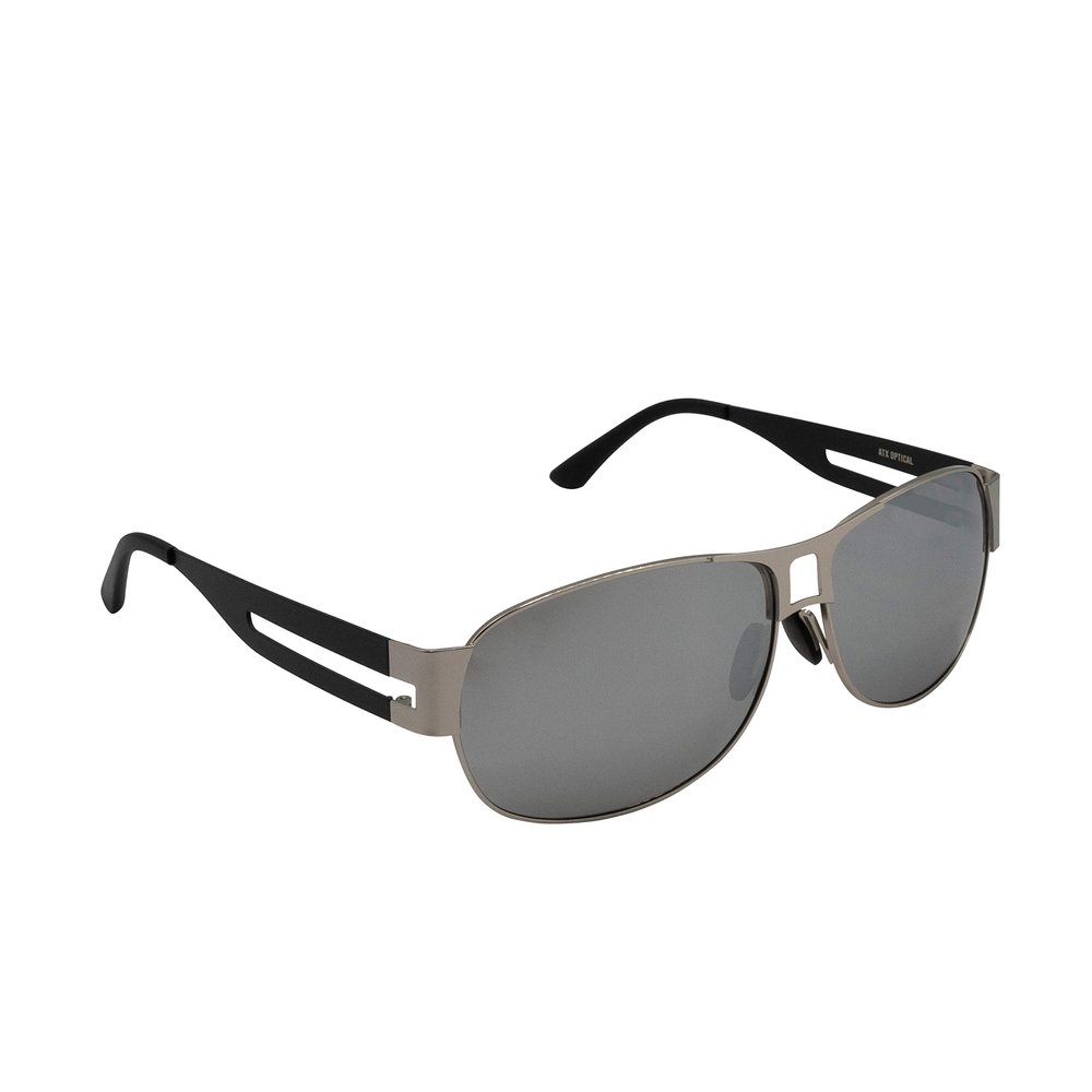ATX OPTICAL XXL extra large Classic Pilot 2.0 Polarized Sunglasses for big wide heads 154mm (silver)