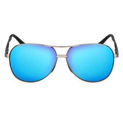 ATX OPTICAL XXL extra large Classic Round Aviator Polarized Sunglasses for big wide heads 150mm (gunmetal, blue)