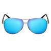 ATX OPTICAL XXL extra large Classic Round Aviator Polarized Sunglasses for big wide heads 150mm (gunmetal, blue) view 1
