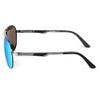 ATX OPTICAL XXL extra large Classic Round Aviator Polarized Sunglasses for big wide heads 150mm (gunmetal, blue) view 3