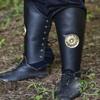 Nautical-Mart Warrior of Peace Black Leather Armor Set Bracers Greaves (Leg Greaves) view 1