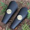 Nautical-Mart Warrior of Peace Black Leather Armor Set Bracers Greaves (Leg Greaves) view 2