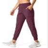 G Gradual Women's Joggers High Waisted Yoga Pants with Pockets Loose Leggings for Women Workout, Athletic, Lounge (Maroon, Medium) view 2