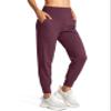 G Gradual Women's Joggers High Waisted Yoga Pants with Pockets Loose Leggings for Women Workout, Athletic, Lounge (Maroon, Medium) view 3