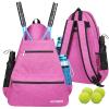 ACOSEN Tennis Bag Tennis Backpack - Large Tennis Bags for Women and Men to Hold Tennis Racket,Pickleball Paddles, Badminton Racquet, Squash Racquet,Balls and Other Accessories (Rose Red) view 1