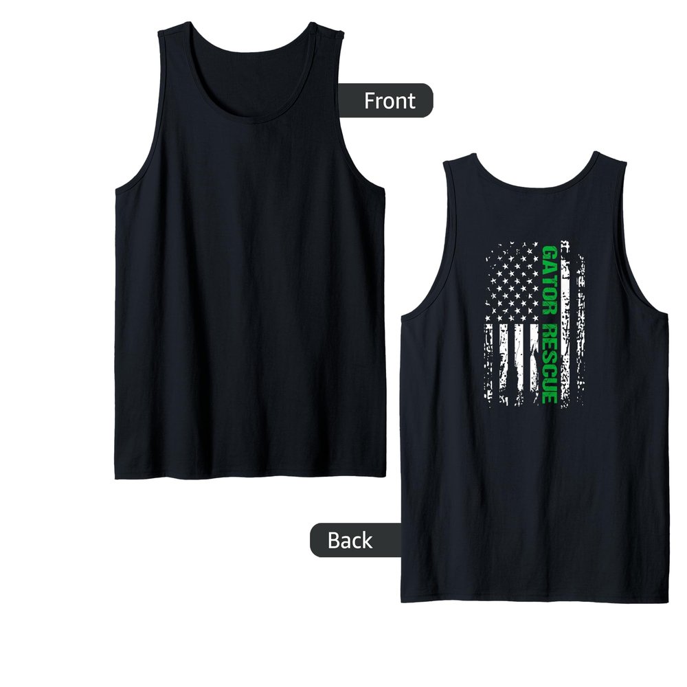 Gator Rescue Shirt Alligator Preservation Back Print Gift Tank Top