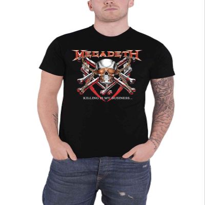 Rock Off officially licensed products Men's Megadeth Killing is My Business (Back Print) Slim Fit T-Shirt Small Black
