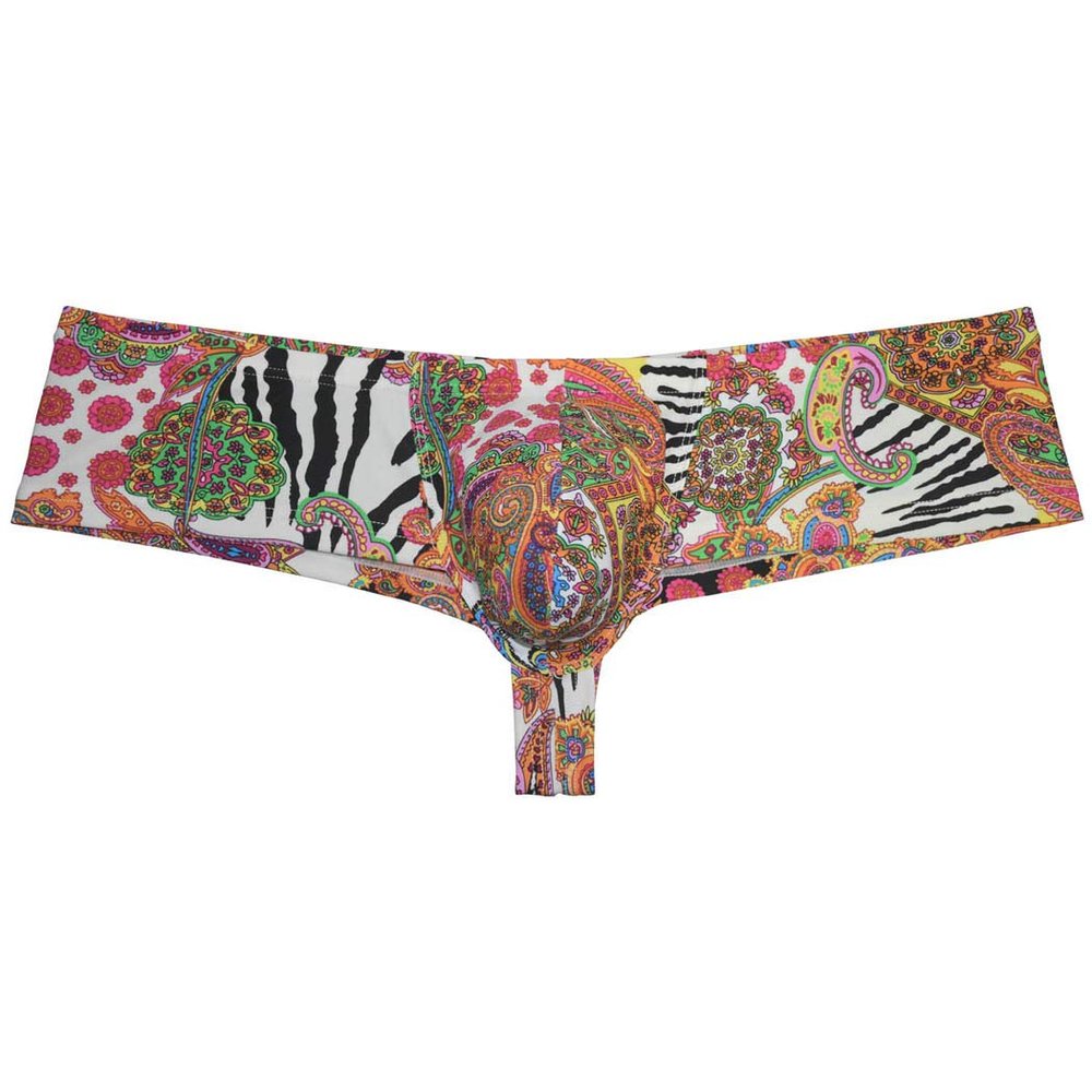 OROCOJUCO Men's Cheeky Briefs Body Boxer Thong Brazilian Bikini Shorts Underwear Skimpy Boxers Trunks Persian Pattern M