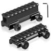 Picatinny Riser Mounts, FENTUK 1 Inch High Profile & 1/2 Inch Low Profile 8 Slots Picatinny Rail Riser Mount with See Through Design for Scopes Optics Red Dots - 2 Pack (Include 1" & 0.5" Riser Mount) view 1
