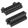 Picatinny Riser Mounts, FENTUK 1 Inch High Profile & 1/2 Inch Low Profile 8 Slots Picatinny Rail Riser Mount with See Through Design for Scopes Optics Red Dots - 2 Pack (Include 1" & 0.5" Riser Mount) view 3