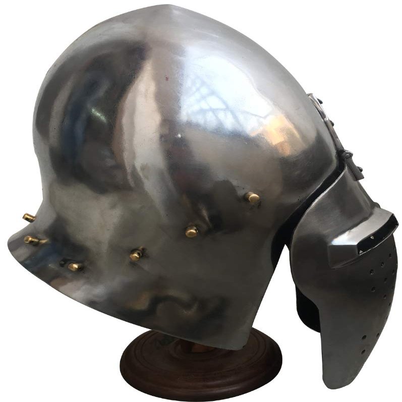 Medieval Heavy 14 Gauge Steel Bascinet Helmet ABS