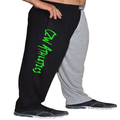 Two Tone Pants with CZW Athletic Design in Grey Two Front Pockets for Men and Women