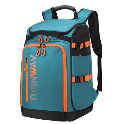 TurnWay Ski/Snowboard Boot Bag/Skating Bag | Excellent for Store and Transport Gear, Jacket, Helmet, Goggles, Gloves & Accessories (Blue-Orange)
