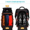 TurnWay Ski/Snowboard Boot Bag/Skating Bag | Excellent for Store and Transport Gear, Jacket, Helmet, Goggles, Gloves & Accessories (Black-Orange) view 3