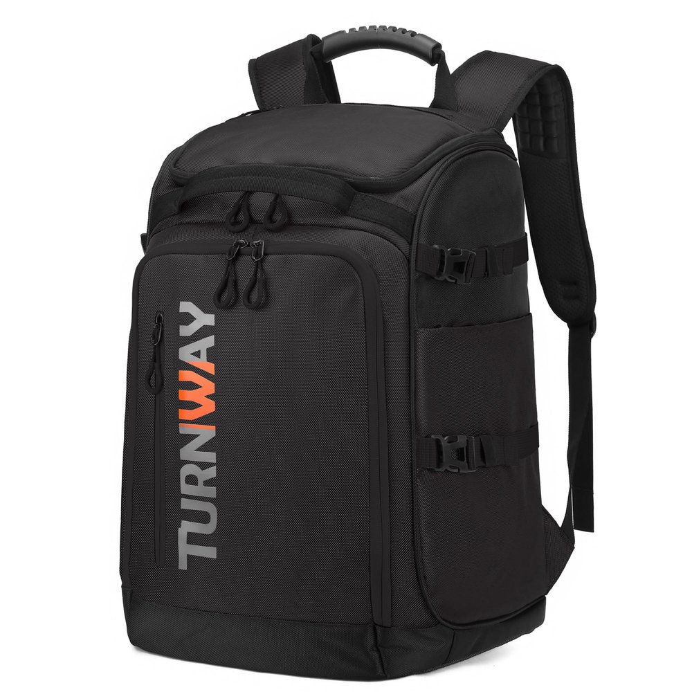 TurnWay Ski/Snowboard Boot Bag/Skating Bag | Excellent for Store and Transport Gear, Jacket, Helmet, Goggles, Gloves & Accessories (Black)