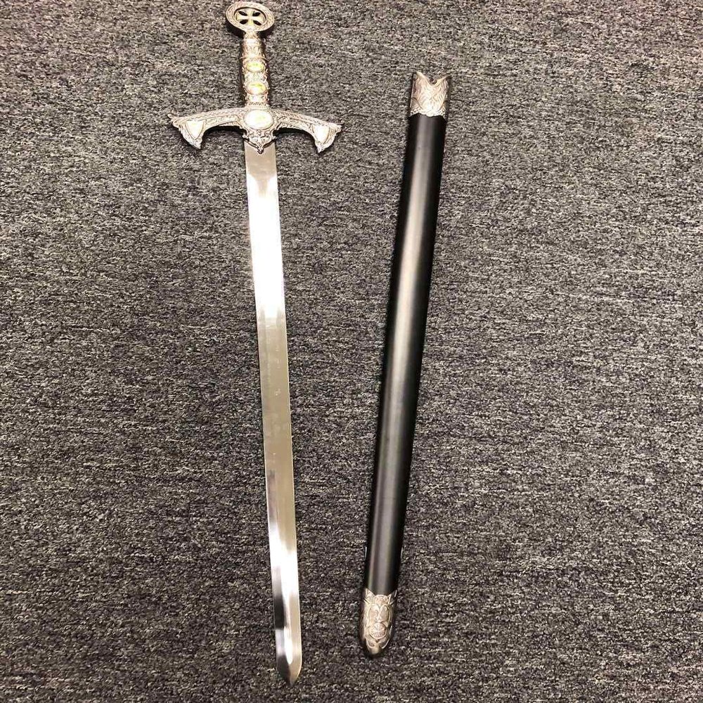 38" Medieval Crusader Knight of Templar Celtic Royal Claymore Metal Sword LARP Xmas Gift Collection Series