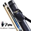 Tai ba cues 2-Piece Pool cue Stick + Hard Case, 13mm Tip, 58", Hardwood Canadian Maple Professional Billiard Pool Cue Stick 18,19,20,21,22 Oz Pool Stick (Selectable)-Blue, Black, Red, Gray, Green view 3