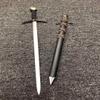 23" Crusader Knight Templar Prince Celtic Royal Claymore Metal Short Sword Dagger Steel Blade LARP Xmas Gift (Black) view 1