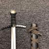 23" Crusader Knight Templar Prince Celtic Royal Claymore Metal Short Sword Dagger Steel Blade LARP Xmas Gift (Black) view 2