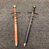 23" Crusader Knight Templar Prince Celtic Royal Claymore Metal Short Sword Dagger Steel Blade LARP Xmas Gift (Black) view 3