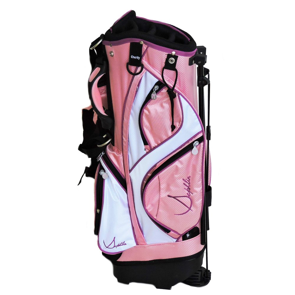 Sephlin - Lady Charity Girls Golf Bag Girls Ages 6-10 (27" Tall) (Pink, Silver, Small)