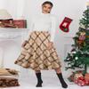 Midi Skirt for Women Trendy 2023 A line High Waisted Khaki Plaid Long Pleated Skirts Fall Clothes (Medium, Khaki D39) view 2