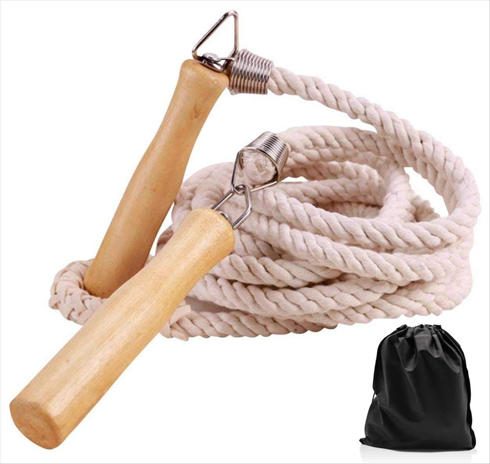 ACEONE Long Jump Rope, Multiplayer Skipping Rope with Wooden Handle for Kids and Adult, Team Group Jumping Rope for School Sport and Outdoor Activity, 23ft