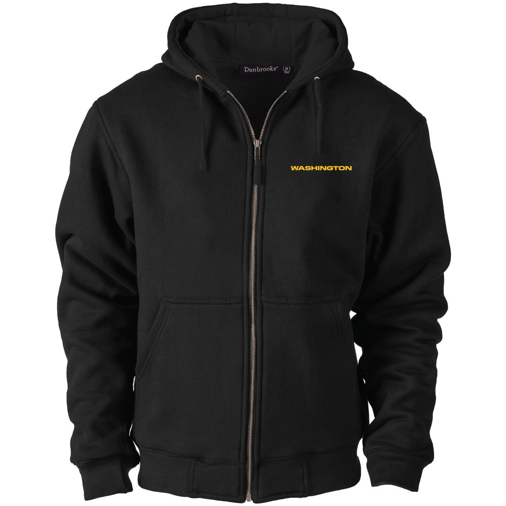 dunbrooke Men's Black Washington Football Team Craftsman Thermal Lined Full-Zip Jacket